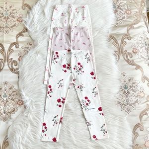 Old Navy Girls 3 Pcs Floral Pink Leggings NWT Sz 4